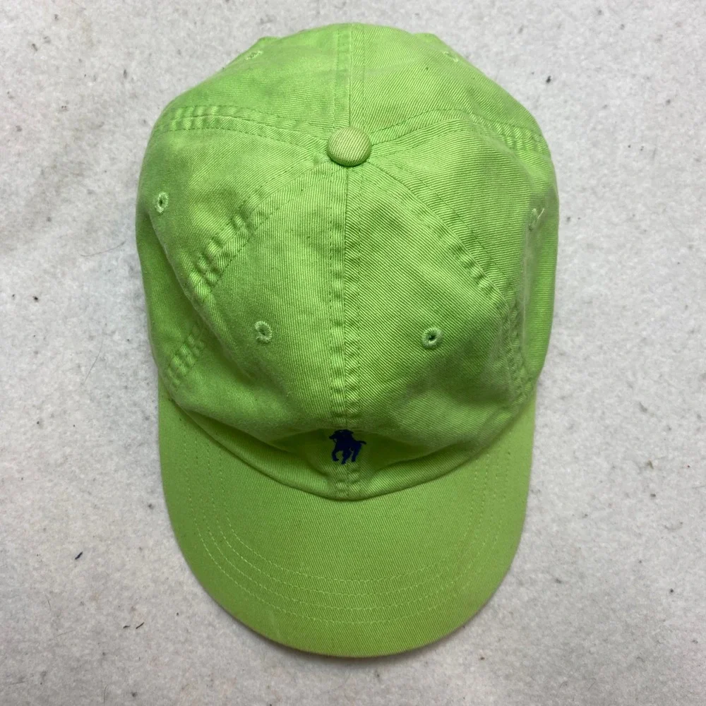 Polo Ralph Lauren Hat Unisex OS Lime Green Baseball Cap Embroidered Pony